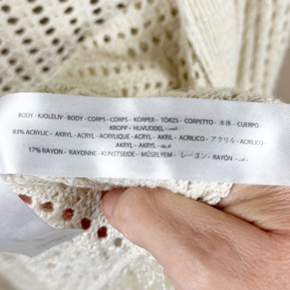 Ariat Cream Open-Knit Frolic Fringe Western Sweater Size Medium - Picture 13 of 17